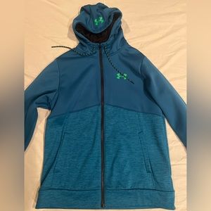 Under Armour Men's Hoodie, Adult Medium - Blue/Green/Teal, Loose Fit
